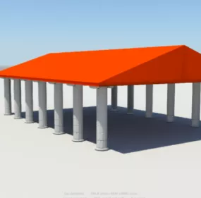 Greek Columns Buildings 3d model