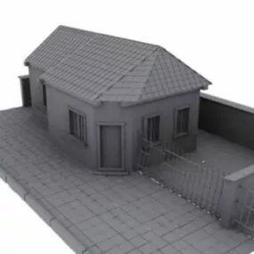 Grey House Decor 3d model