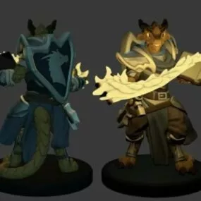 Half Dragon Paladin Character 3d model