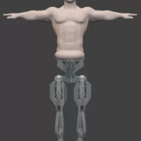 Half Man Robot Character 3d model