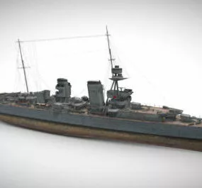 Hawkins British Cruiser 3d model