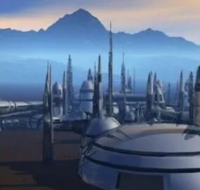 Sci-fi Helidron Station Building 3d model