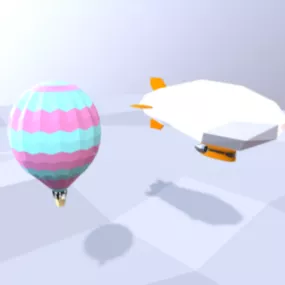 Zeppelin Hot Air Balloon 3d model