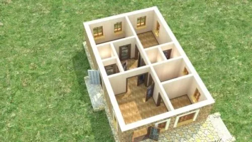 House With Rooms Interior Design 3d model House With Rooms Interior Design 3d model