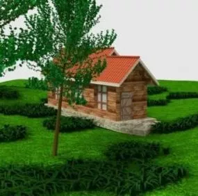 Country House Wooden Design 3d model