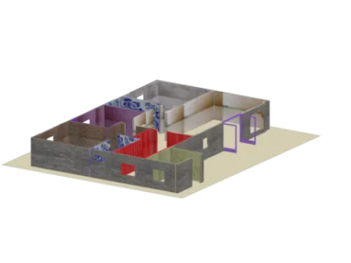 Modern Villa At Night Scene 3d model