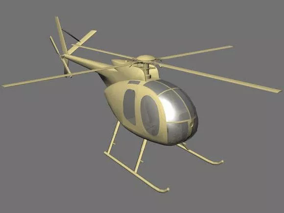 Hughes 500 Helicopter 3d model Hughes 500 Helicopter 3d model