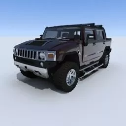 Hummer H2 Black Car 3d model