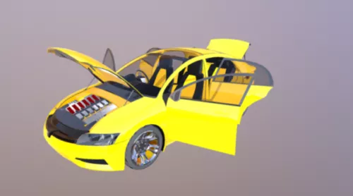Hybrid Car Design With Interior 3d model Hybrid Car Design With Interior 3d model