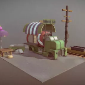 Ice Cream Van Vehicle 3d model