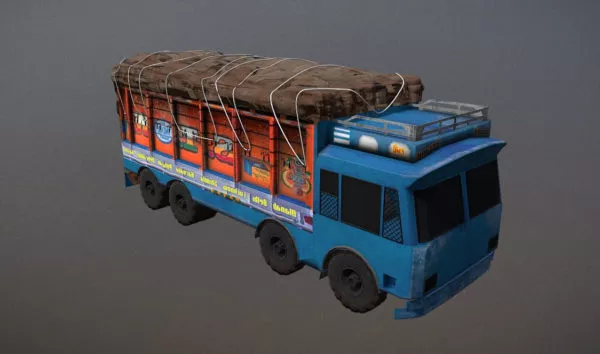 Semi Truck Lowpoly Truck 3d model