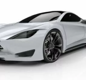 White Car Infiniti Sedan Car 3d model
