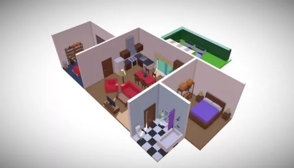 Interior House Isometric Lowpoly 3d model Interior House Isometric Lowpoly 3d model
