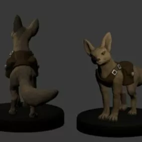Jackal Miniature Character Sculpture 3d model
