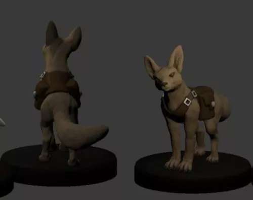 Jackal Miniature Character Sculpture 3d model Jackal Miniature Character Sculpture 3d model