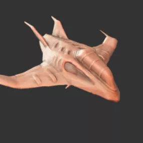 Jet Sculpted Sci-fi Spaceship 3d model