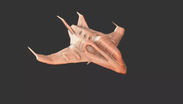 Alien Futuristic Spaceship Lowpoly 3d model