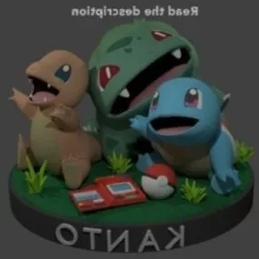 Kanto Starters Character Printable 3d model
