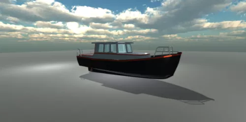 Cartoon Rowboat 3d model