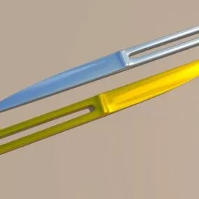 Knife Golden Chromed Material 3d model