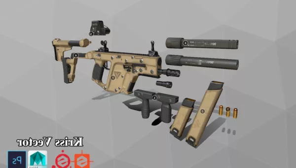 Vector Gun Weapon 3d model Vector Gun Weapon 3d model