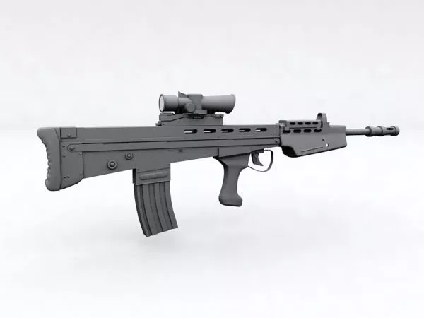 Mauser Rifle With Stand 3d model