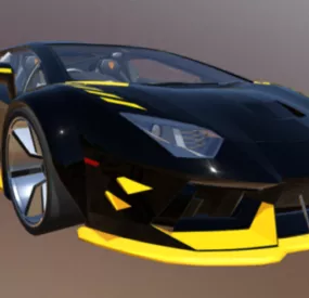 Black Lamborghini Car 3d model