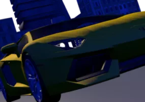 Blue Lamborghini Aventador Car 3d model