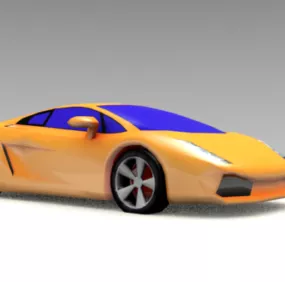 Yellow Lamborghini Gallardo Car 3d model