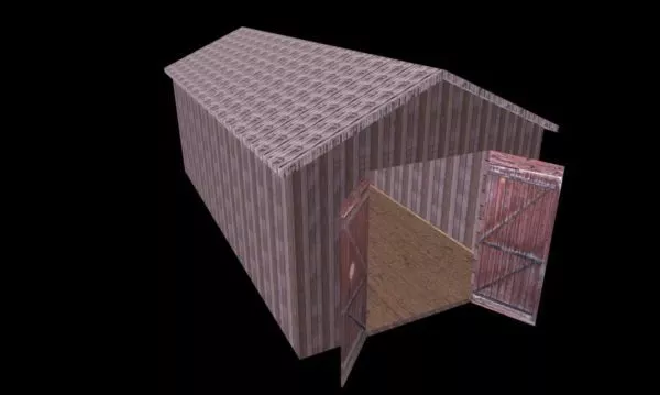 Old Barn Building 3d model