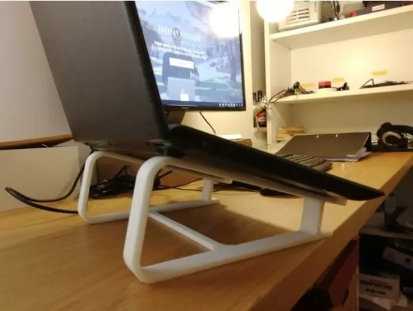 Old Laptop With Sticker 3d model