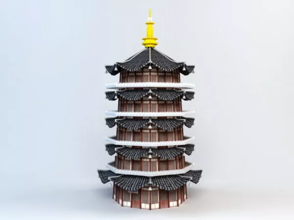Apartment Building Square Shape 3d model