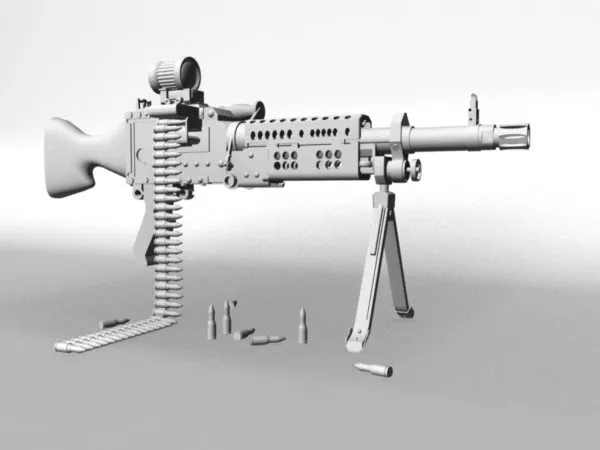 Army Light Machine Gun 3d model Army Light Machine Gun 3d model