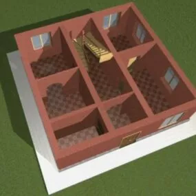 Little House Interior Space 3d model