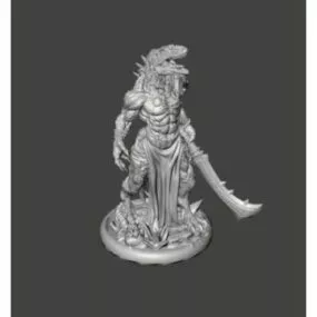 Lizardfolk Barbarian Character 3d model