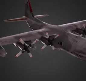Military Lockheed Ac130 Aircraft 3d model