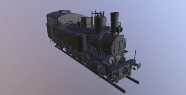 Vintage Locomotive Running With Smoke 3d model