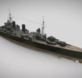 London British Heavy Cruiser 3d model