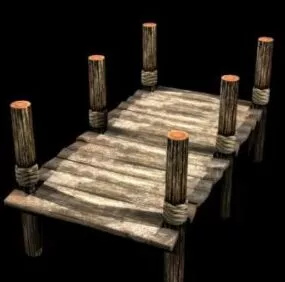 Lowpoly Wooden Bridge 3d model