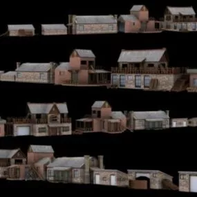 Lowpoly House Building Collections 3d model