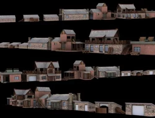 Lowpoly House Building Collections 3d model Lowpoly House Building Collections 3d model