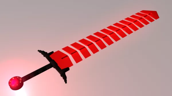 Game Sword With Gold Handle 3d model