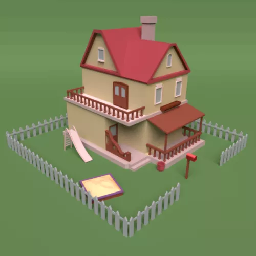 Lowpoly Country House Design 3d model Lowpoly Country House Design 3d model