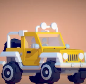 Lowpoly Jeep Car Design 3d model