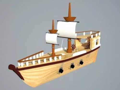 Wooden Toy Pirate Ship 3d model Wooden Toy Pirate Ship 3d model