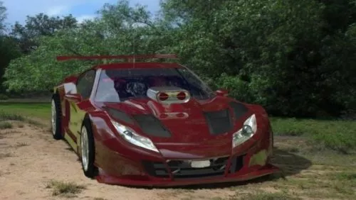 Lowpoly Race Car Red Color 3d model Lowpoly Race Car Red Color 3d model
