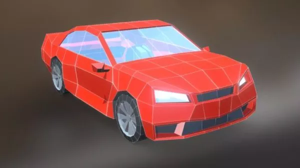 Lowpoly Red Sports Car 3d model Lowpoly Red Sports Car 3d model