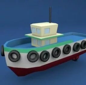 Toy Cartoon Tugboat 3d model
