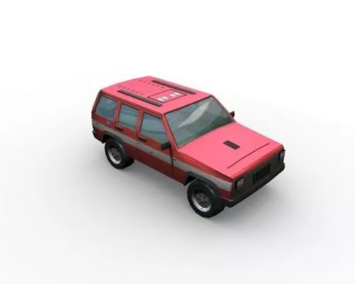 Lowpoly Red Car Suv Style 3d model Lowpoly Red Car Suv Style 3d model
