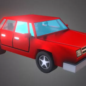 Lowpoly Sedan Car 3d model